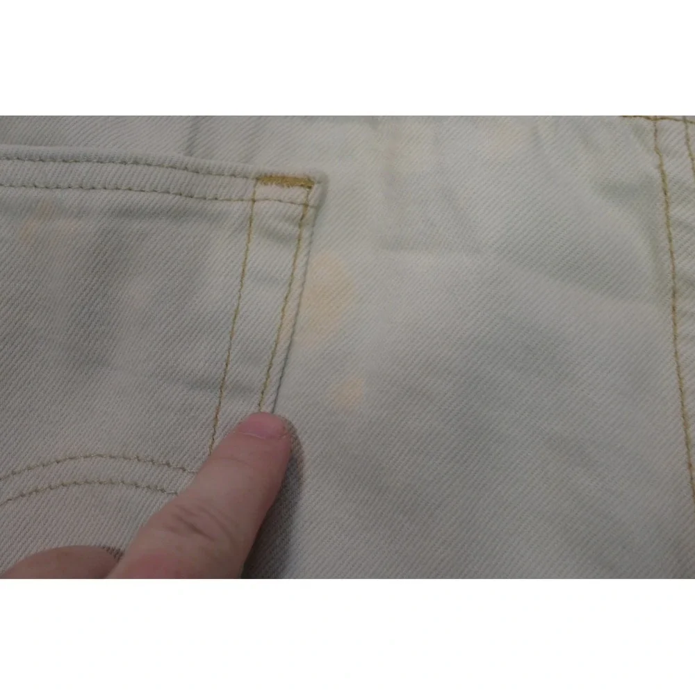 Levis 541 Athletic Taper Jeans Mens 42x32 Cream Indigo Tie Dye Denim Good